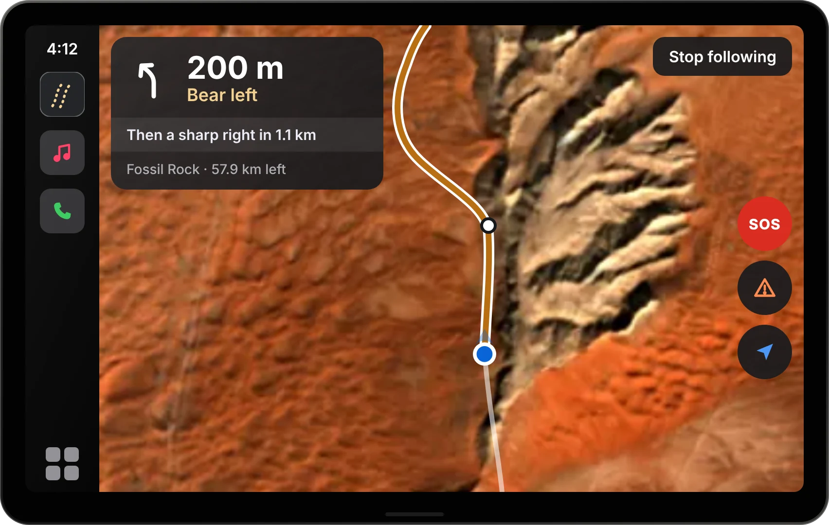 اتباع مسار على CarPlay